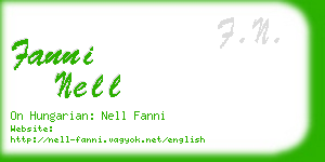 fanni nell business card